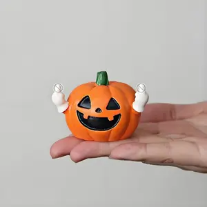 Funny Middle Finger Pumpkin Figurine, Halloween Decorative Pumpkin Ornament, Spooky Desk & Home Decoration for Fall & Halloween Party