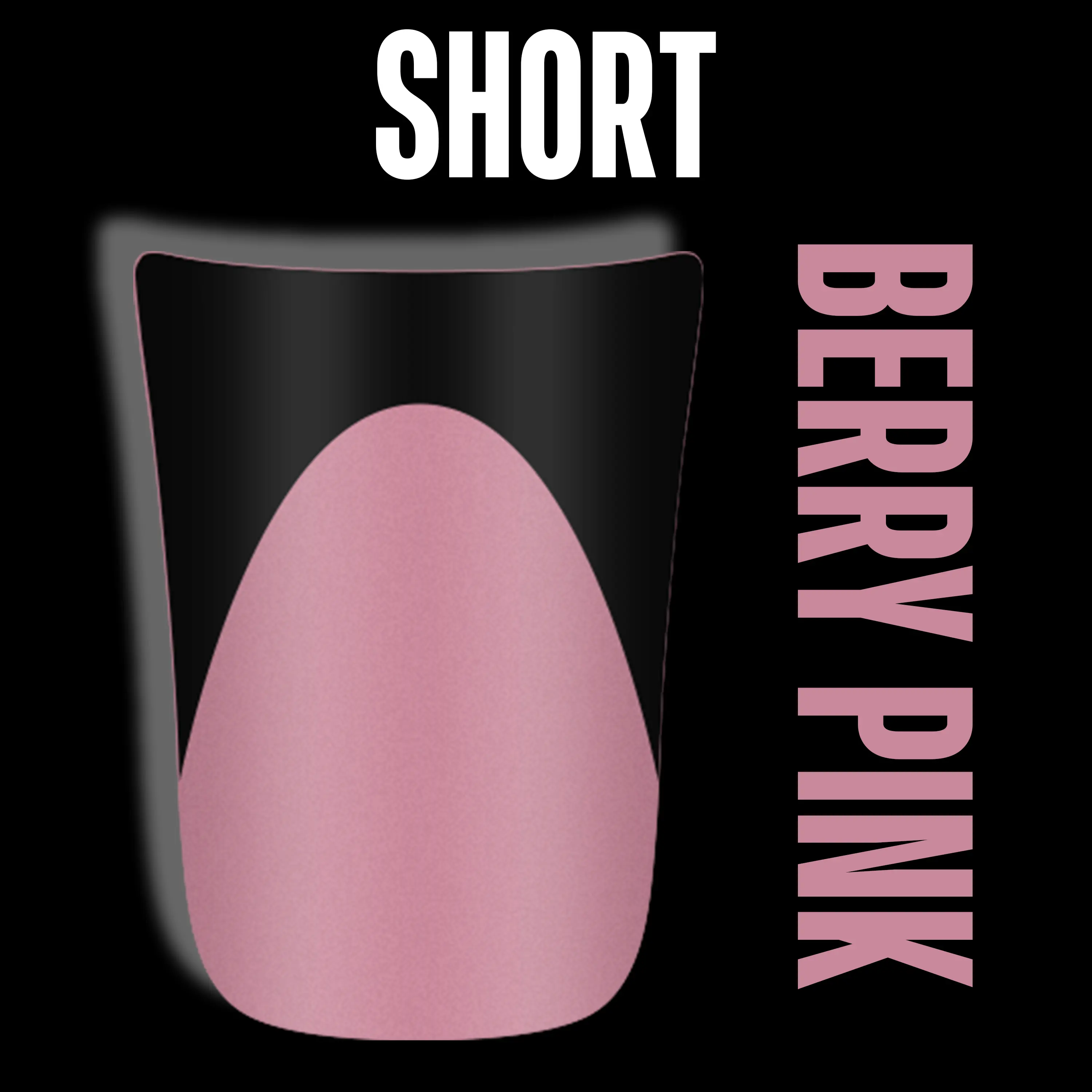 Black French Tips Short Duck Nails Berry Pink