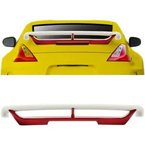HECASA Rear Trunk Spoiler for 2009-2021 Nissan 370Z Coupe Red & White ABS Plastic Car Accessories High Performance Premium Quality