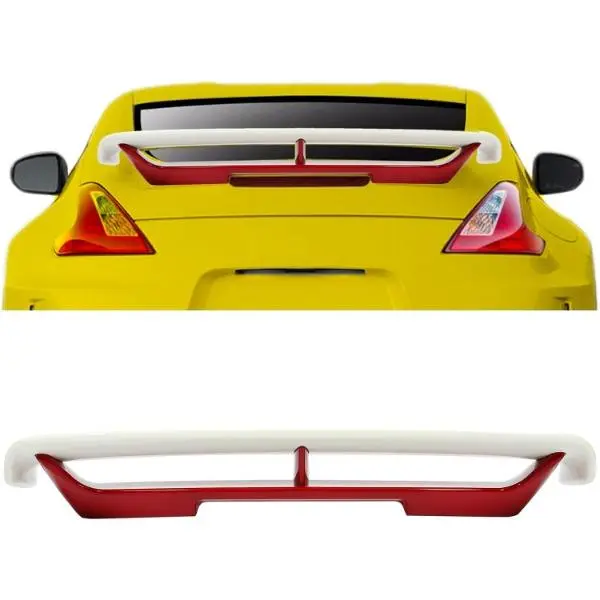 HECASA Rear Trunk Lip Spoiler for 2009-2021 Nissan 370Z Coupe, Red & White ABS Plastic Automotive Auto Replacement Part, High-Performance Premium Quality