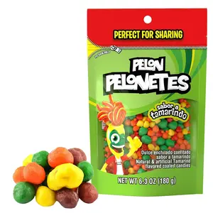 Pelon Pelonetes Candies Pouch Tamarind Perfect for Sharing Natural & Artificial Tamarindo Flavored Coated Candies 180g