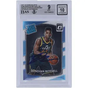 Donovan Mitchell Utah Jazz Autographed 2017-18 Panini Donruss Optic #188 Beckett Fanatics Witnessed Authenticated 9/10 Rookie Card - Fanatics Authentic Certified