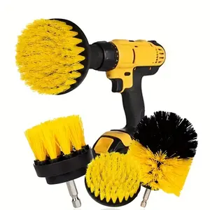 3pcs Heavy-Duty Drill Brush Attachment Set - Heavy-Duty Scrubbing Power Scrubber with Multi-Size Brush Heads - Compatible with Corded/Cordless Drills, for Grout, Tile, Bathroom, Kitchen, Floors, Shower, Bathtub