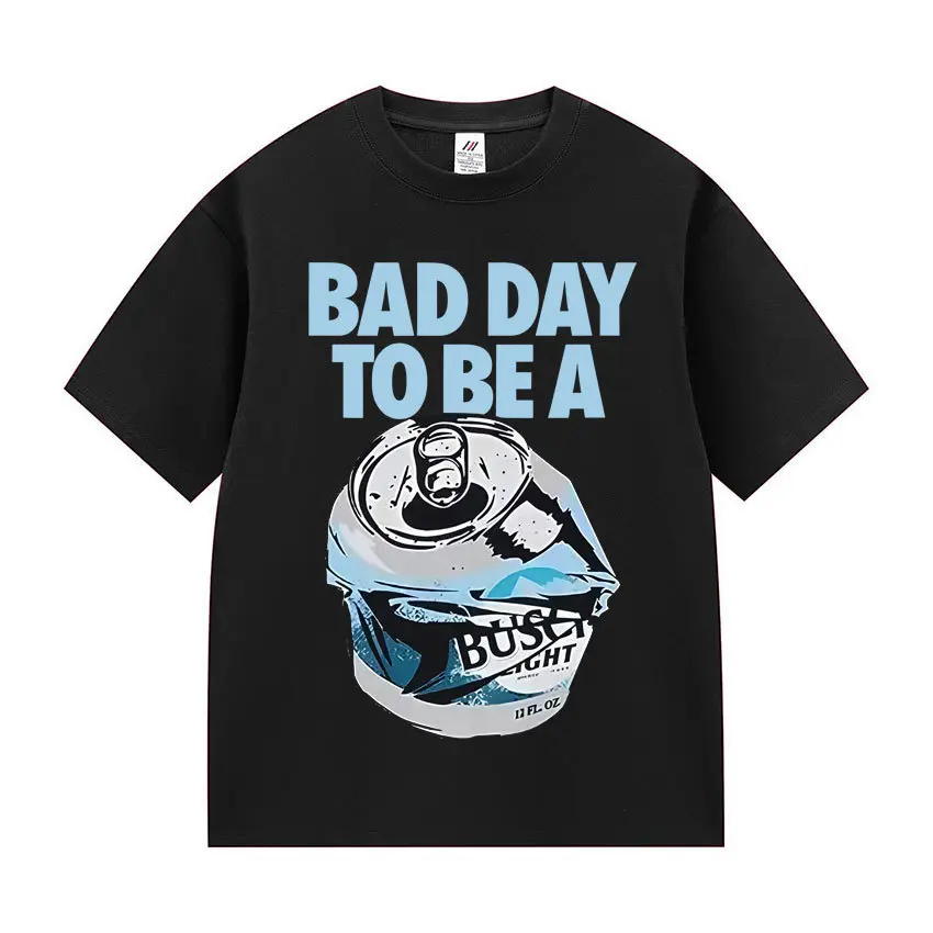 Men's and women's T-shirt, gift for can enthusiasts, printed "BAD DAY TO BEA" cotton short sleeve, 100% pure cotton, birthday gift, holiday gift, stylish and comfortable, spring/summer style, slim fit, unisex