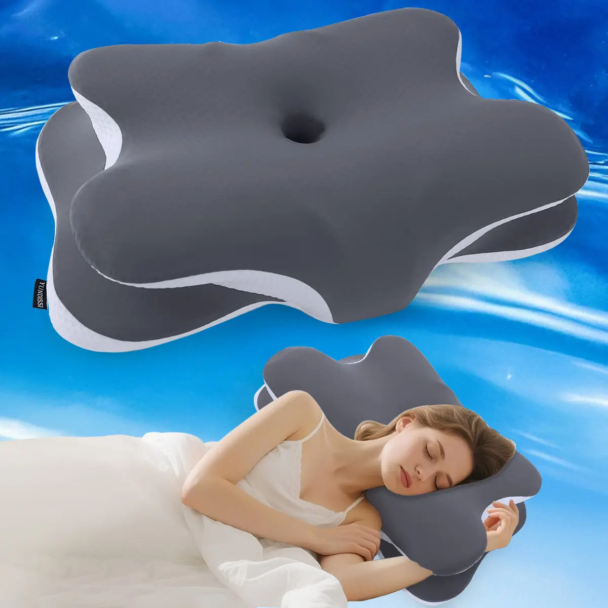 Butterfly Neck Pillow Memory Cotton Foam, Ergonomic Memory Foam, Supportive Memory Foam, Suitable for Side Back Belly Sleepers, Camping Travel RV Dormitory, Perfect Holiday Gift