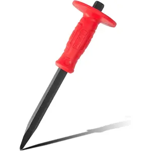 Monkey King Bar-12IN Point Chisel/Masons Chisels Demolishing/Masonry/Carving/Concrete Breaker Chisels with Hand Guard