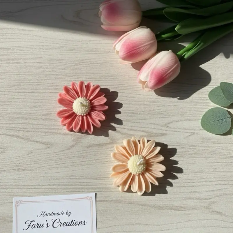 2 pieces of Customizable Daisy Candle