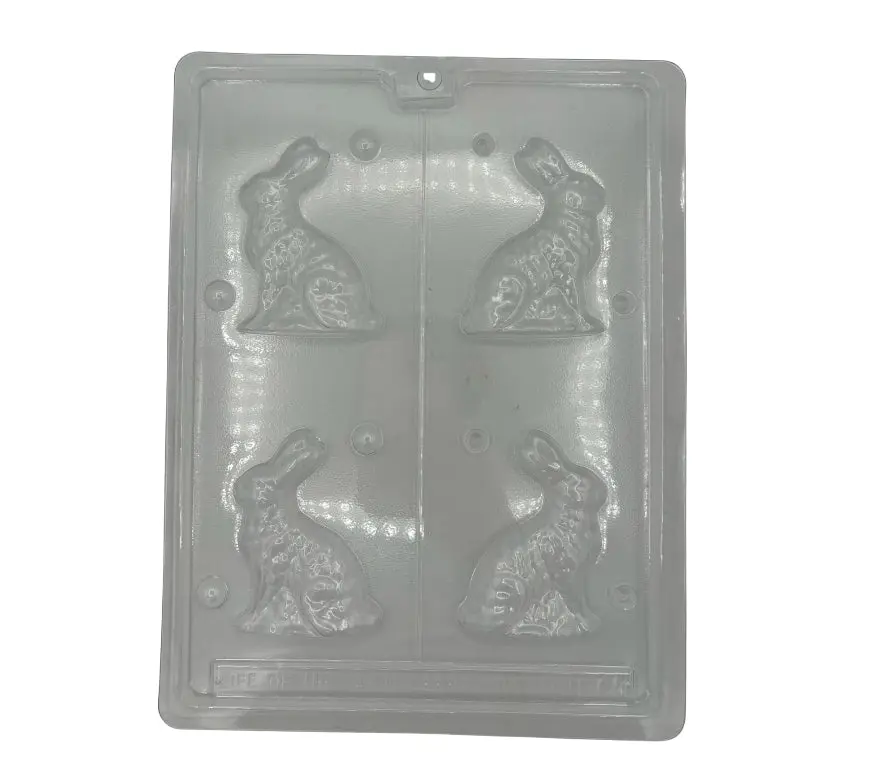 Sitting Easter Bunny Chocolate Mold – 4 Cavity Candy Mold