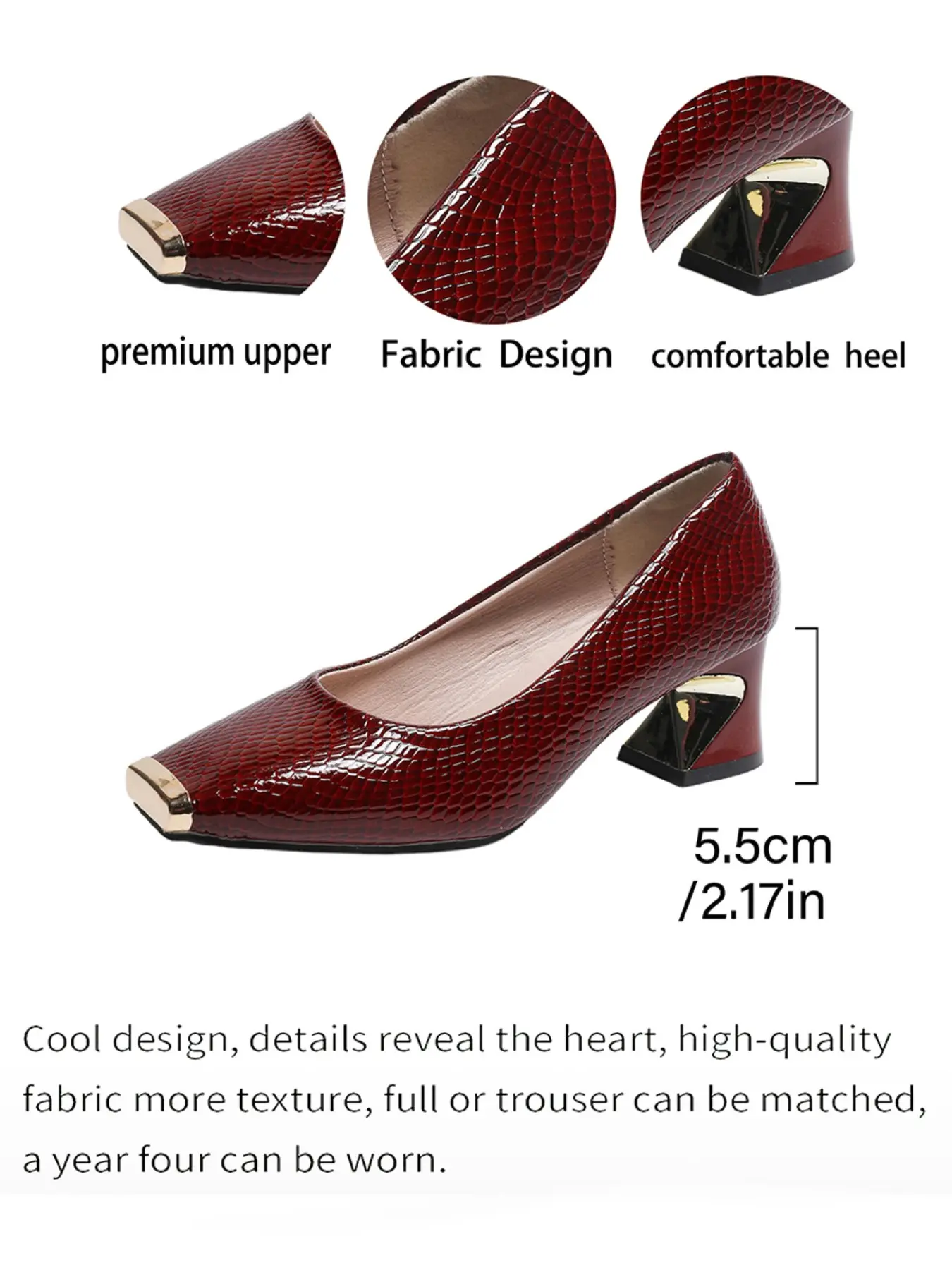 Women's Snake Print Chunky Heel High-Heeled Shoes, Comfortable Metal Pointed Toe Design, Perfect for Office & Party Wear