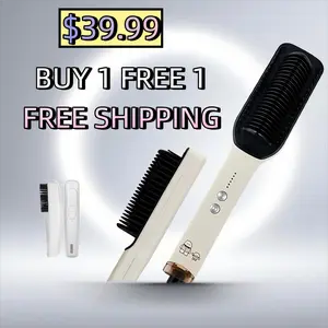 Yami Limited Edition Hair Straightener Brush Set KD377 & KD3801 Red Light Scalp Massager for Smooth Frizz-Free Hair with Adjustable Heat & Cordless Design