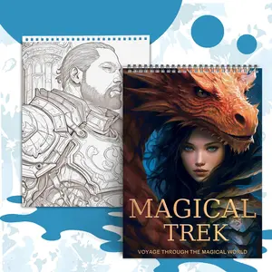 Magic Landscape Theme Coloring Painting, DIY Painting Supplies, Visual Impact Of Beauty and Divine Beast, Perfect Gift for Birthday, Valentine's Day and Other Holiday Parties