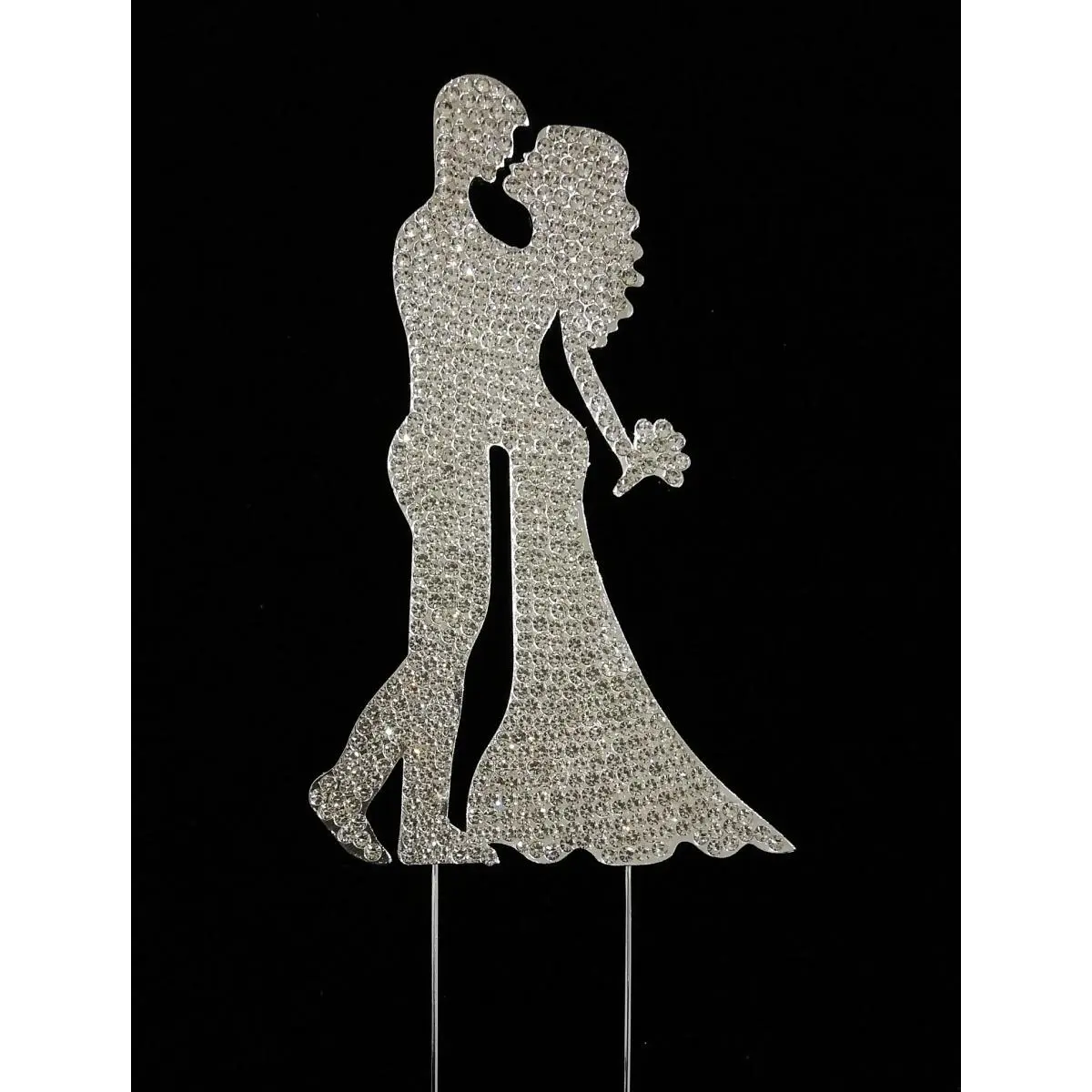 212 MAIN Silver Rhinestone Wedding Cake Topper - Bride and Groom Design, Wedding Cake Decoration, Home Decor