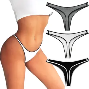KUKU PANDA Collage Color Cotton Thong Set for Women Workout Daily Wear Comfortable Panties Tanga para Mujer Ropa Interior