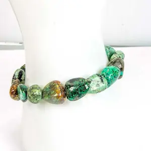 Tumbled Stones Elastic Bracelet 12-15mm - African Turquoise