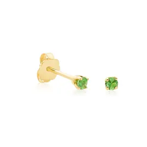 14k Gold Green Tsavorite Stud Earrings