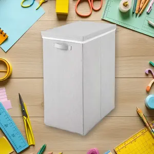 Collapsible Hamper Gray - Collapsible Laundry Hamper, Gray, for Bedroom Laundry, Space-Saving, Brightroom