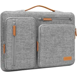 MOSISO 360 Protective Laptop Shoulder Bag,13-13.3 inch Computer Bag Compatible with MacBook Pro 14, HP, Dell, Lenovo, Asus Notebook,Side Open Messenger Bag with 4 Zipper Pockets&Handle
