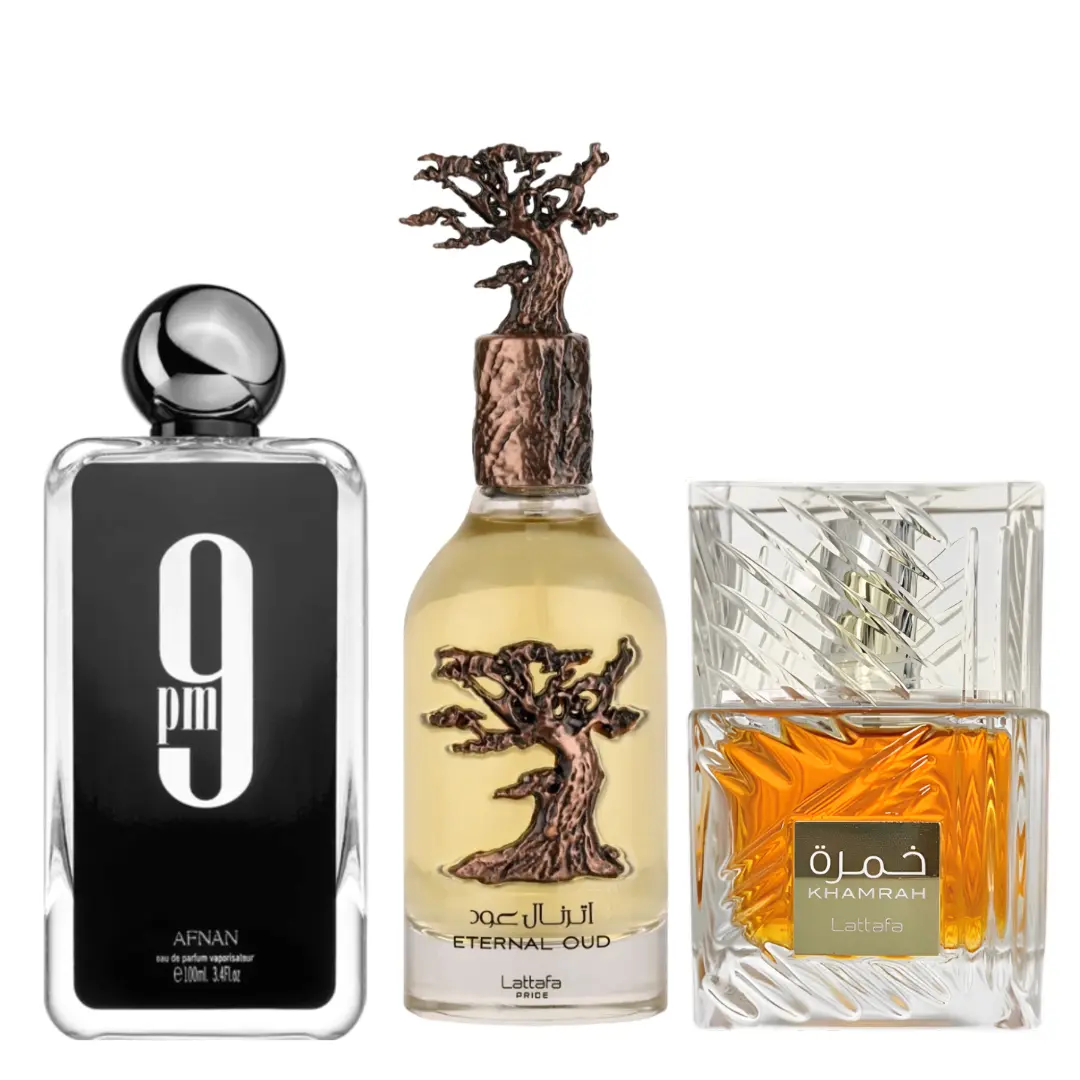 Lattafa Khamrah Unisex Arabian EDP Perfume Gift Set - Arabian Scent, Aromatic & Ethnic Unisex Fragrance, Eternal Oud, AFNAN 9PM Blends, Earthy Woody, Spicy, Blueberry Notes, Ideal for Daily Wear, Fragrance Ensemble Set