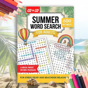 36 page double-sided printed word search book, 11.22x8.27 inches, adult memory and cognitive training, large font, 600+words, creative gift for friends and family