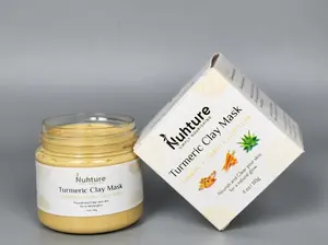 Nuhture Turmeric Clay Mask for Acne Treatment Hyperpigmentation Brightening Dark Spot Remover Natural Facial Treatment Skincare Aloe