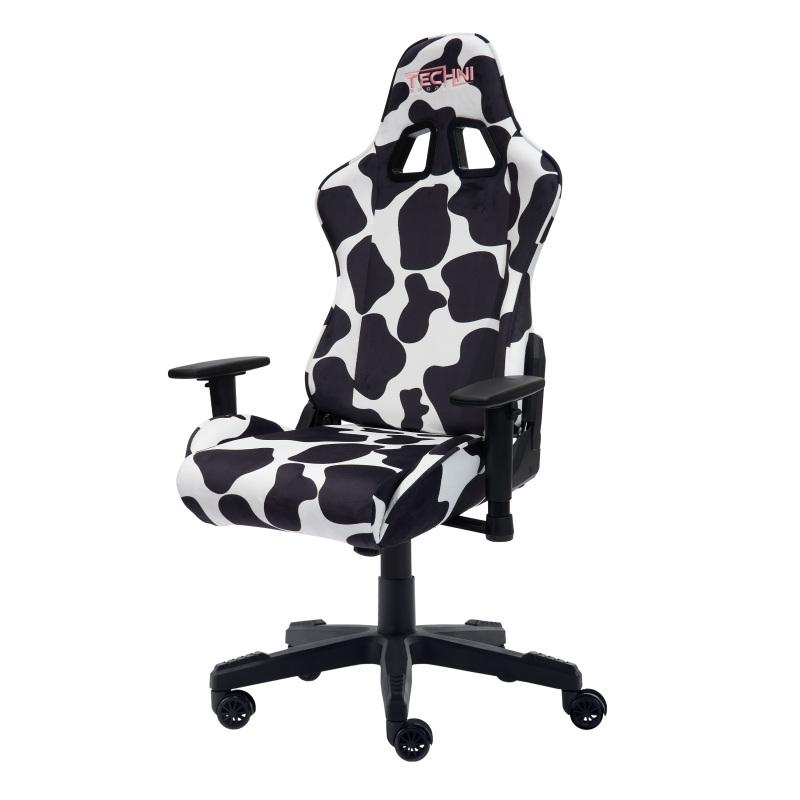 COW Print Gaming Chair, Comfortable Video Gaming Desk Chair, Office Chair
