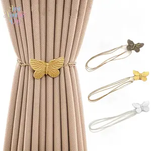 2-pack Modern Minimalist Butterfly Magnetic Curtain Tiebacks, Punch-Free Curtain Holdbacks, Luxury Magnetic Clips