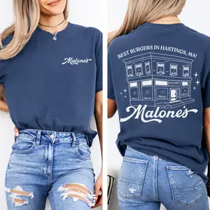 Malone's Bar Off Campus Two-sided Comfort Colors Shirt, Briar University Hockey Romance Tee, Best Burgers Hastings MA T-Shirt, Bookish Gift