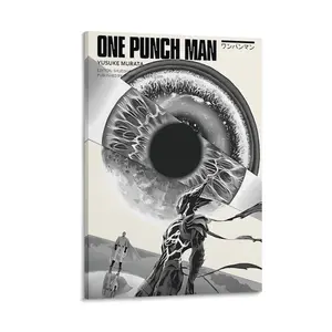 One Punch Man Poster V2 - Saitama vs Awakened Garou Print - Trendy Minimalist Retro Art - Anime Fan Gift Ornaments Decoration Ornaments Decoration