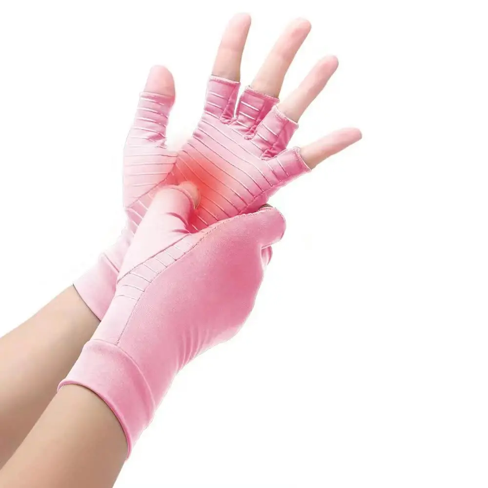 Copper Compression Arthritis Gloves, Best Copper Infused Glove for Women and Men, Fingerless Arthritis Gloves, Pain Relief and Healing for Arthritis, Carpal Tunnel, 1 Pair