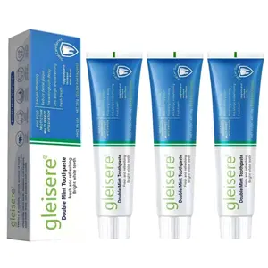 3 PCS Double Mint Toothpaste for Bright White Teeth Fresh and Refreshing Oral Care Solution,Leaves Mouth Feeling Refreshed for Hours,Daily