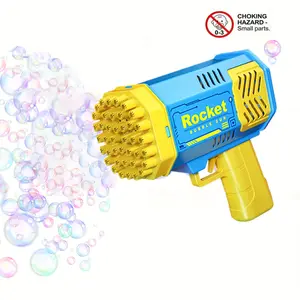 Gatling Bubble Gun, 40-Hole Magic Powder Space Bubble Gun, Night Light, Outdoor Toy, Ages 3+, Christmas Gift, Needs Aa Batteries, Bubble Blasters