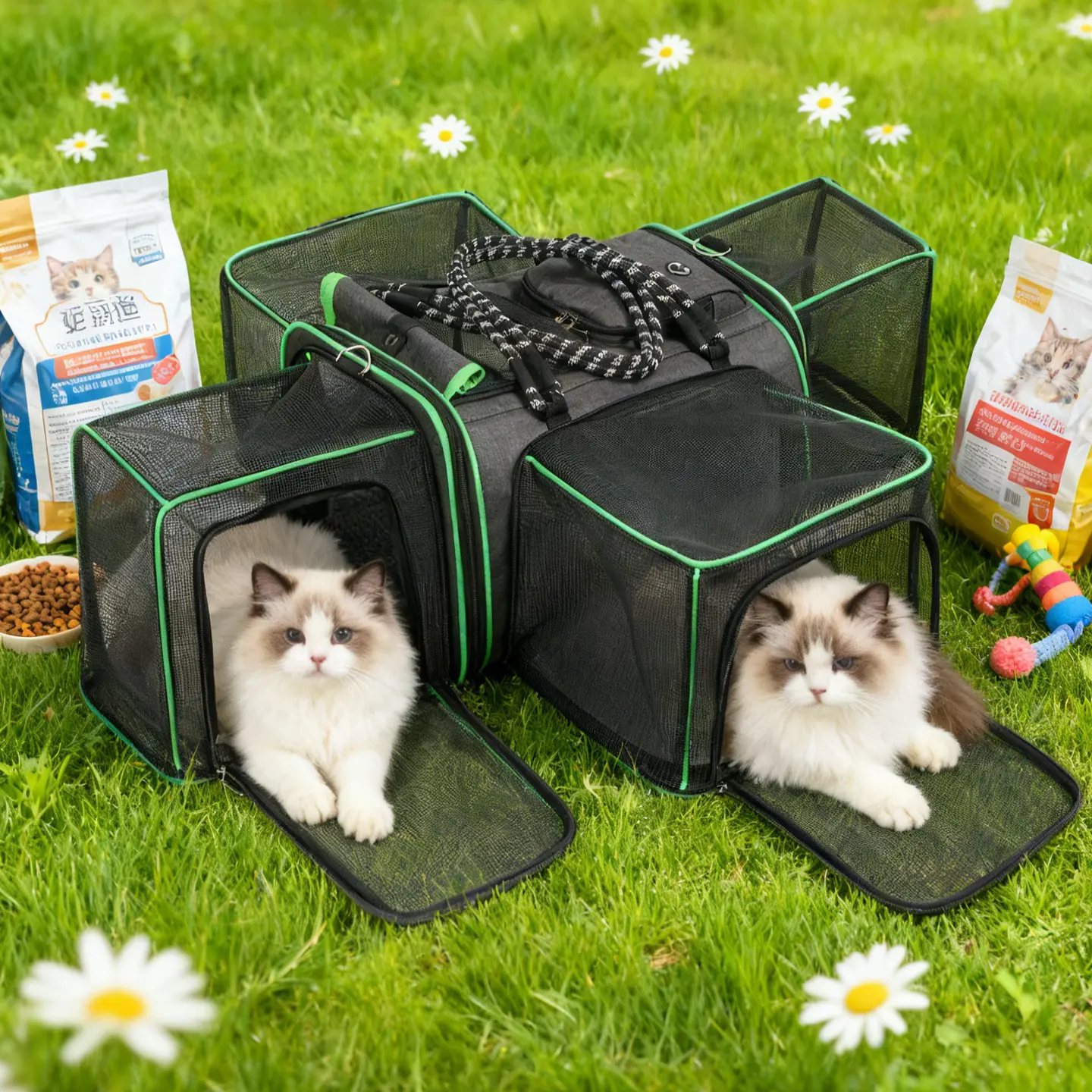 Collapsible Portable Cat Carrier, Lightweight Expandable Large Space Breathable Pet Bag, Pet Supplies