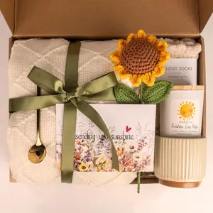 Birthday Gift Set for Women, Unique Sunflower Gift Basket, Express Careful Thoughts, Perfect Birthday Present for Best Friends