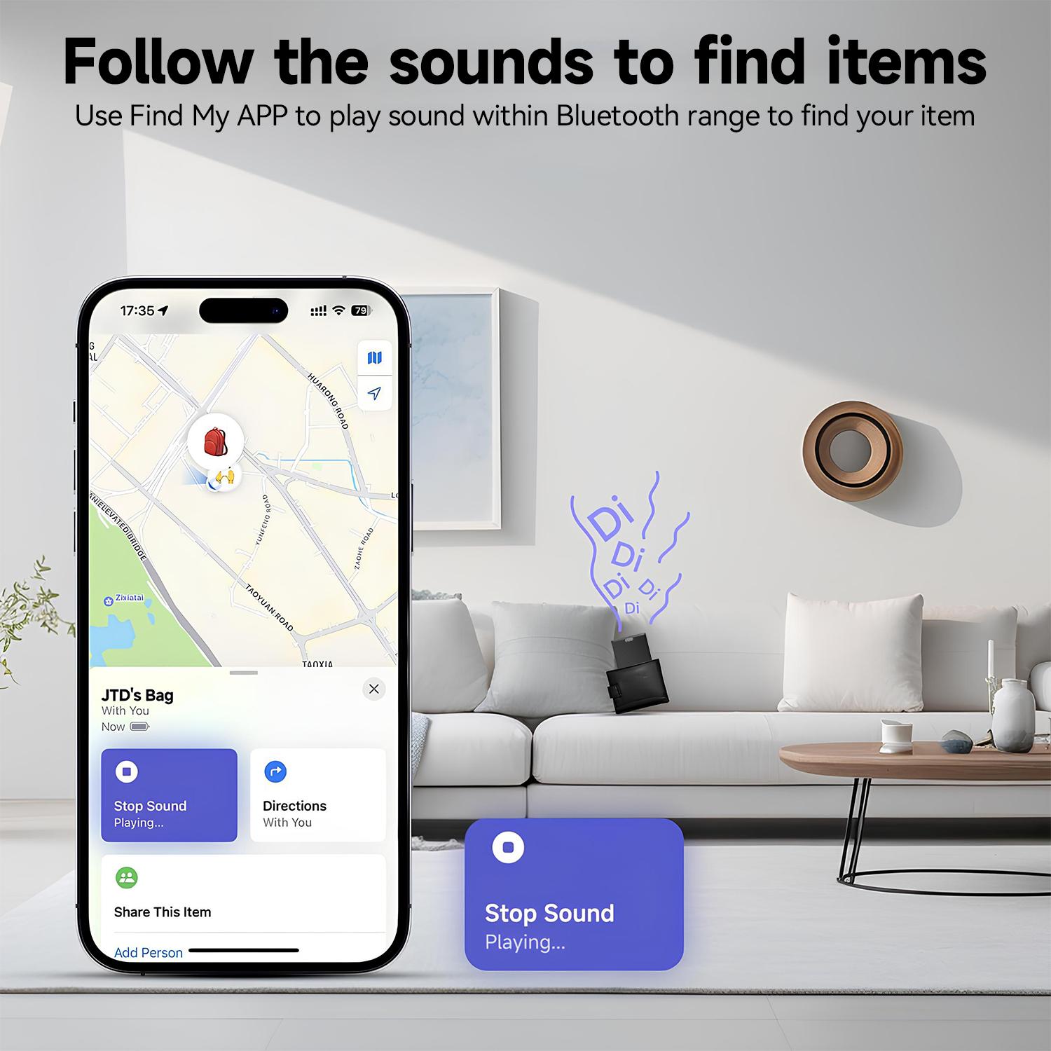 Wallet Tracker Card Air-Tag (iOS Only) - Work with Apple Find My, Bluetooth Tracker Smart Tracking Card Wallet Finder, 0.07in Slim, IP68 Waterproof, Item Locator for Luggage Tags, Passports, Purse