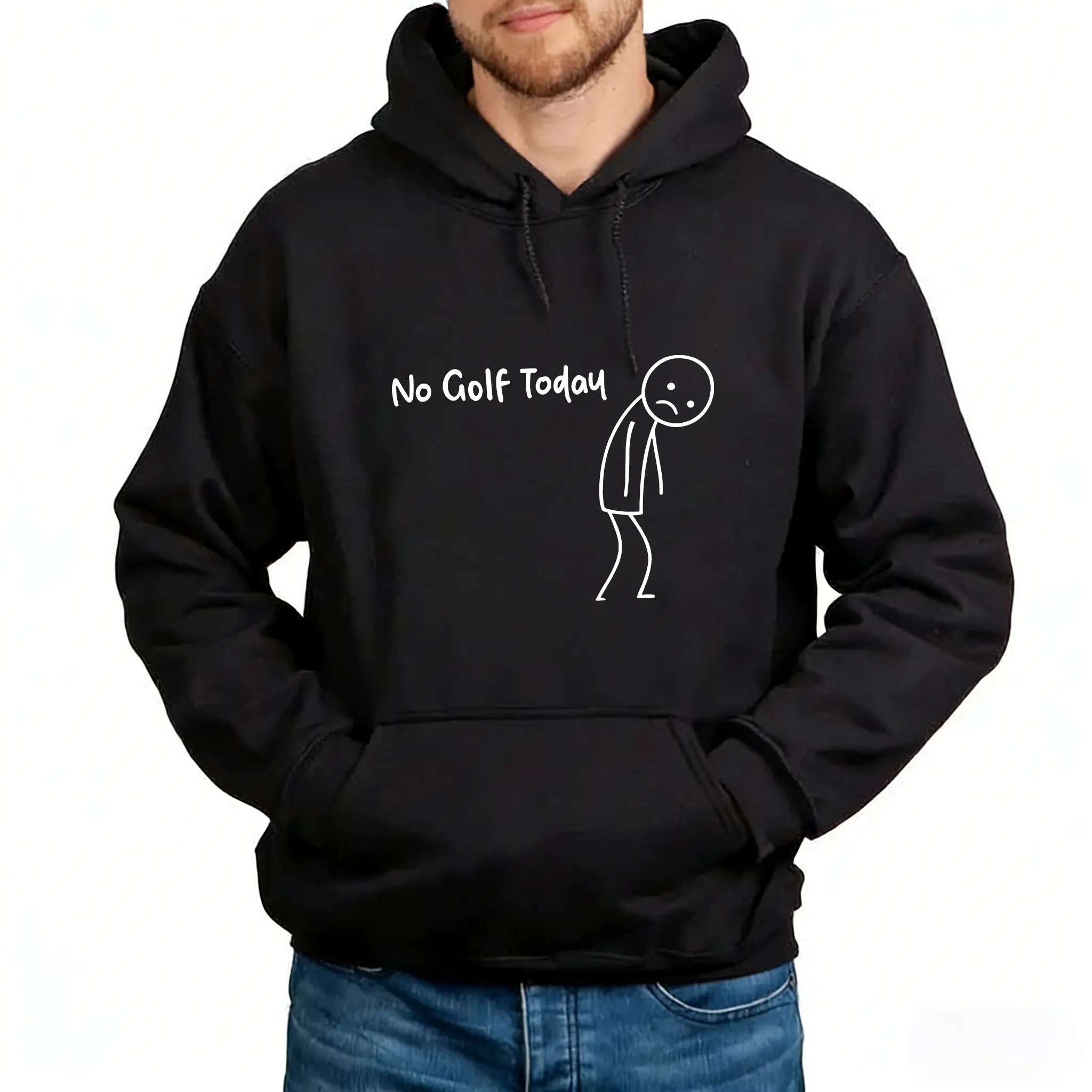 Menswear Breathable Fabric Hoodie - Funny Golf Lover Unisex Sweatshirt, Men's Top, Suitable for Rainy Days, Off-Season Casual Wear, Tops, Sweatshirts