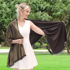 Women's Sparkling Glitter Pashmina Scarf Shimmer Reversible Shawls and Wraps Scarf for Women