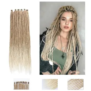 24 Inch Synthetic Dreadlock Extensions, 20 Strands Hippie Single Ended Dreads, 0.6cm Width Loc Extensions, Crochet Hair for Women