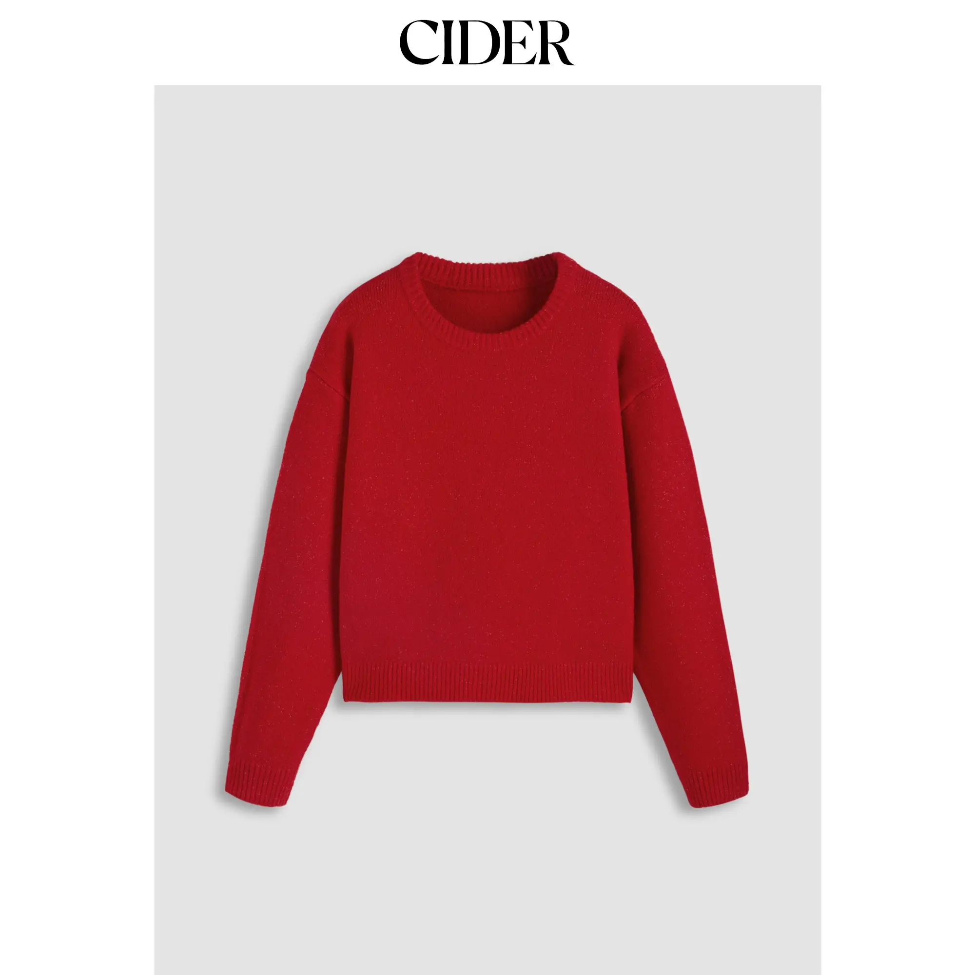 Cider Round Neck Knitted Long Sleeve Sweater