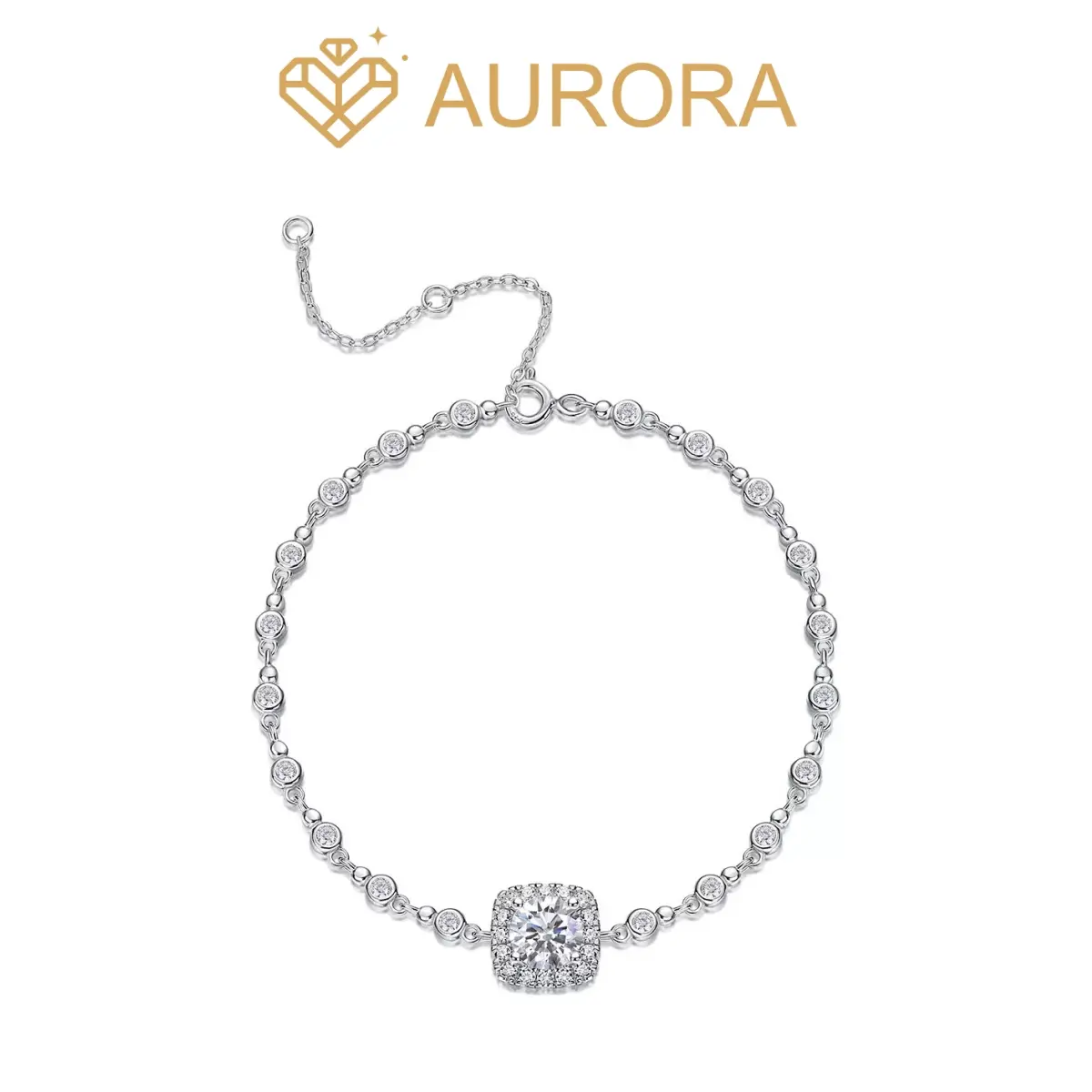 【#153 Diamond Dusk】925 Sterling Silver Adjustable Link Bangle, High Quality Synthetic Moissanite Jewelry for Women, Birthday Gift Idea, Girlfriend Anniversary Gift, Adjustable Link Bracelet, High Quality Bracelet, Elegant Jewelry Bracelet