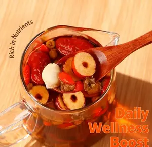 ZOWLOW Energy Six Treasure Tea - 20/40 Bags of Goji Berry, Mulberry, Longan, Ginseng, Soluble Smilax & Jujube for Stamina & Vitality Boost - Natural Herbal Wellness Drink