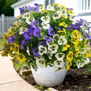 14 pcs Artificial Flowers for Outdoors Fake Plants Spring Decor,  Realistic Fake Pansies Silk Flowers UV Resistant, Lifelike Faux Outdoor Flowers for Porch Garden Patio Window Box Decor
