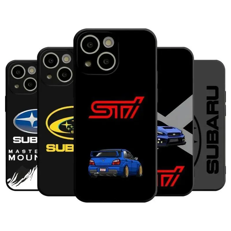 JDM S-Subaru WRX Sti Logo Shockproof Air Back Phone Case - Polycarbonate-TPU Casing for iPhone 17,16,15 Pro Max,15 Plus,14,13,12,11 & Other Smartphone, Handheld, Cellphone Devices | Mobile Accessories
