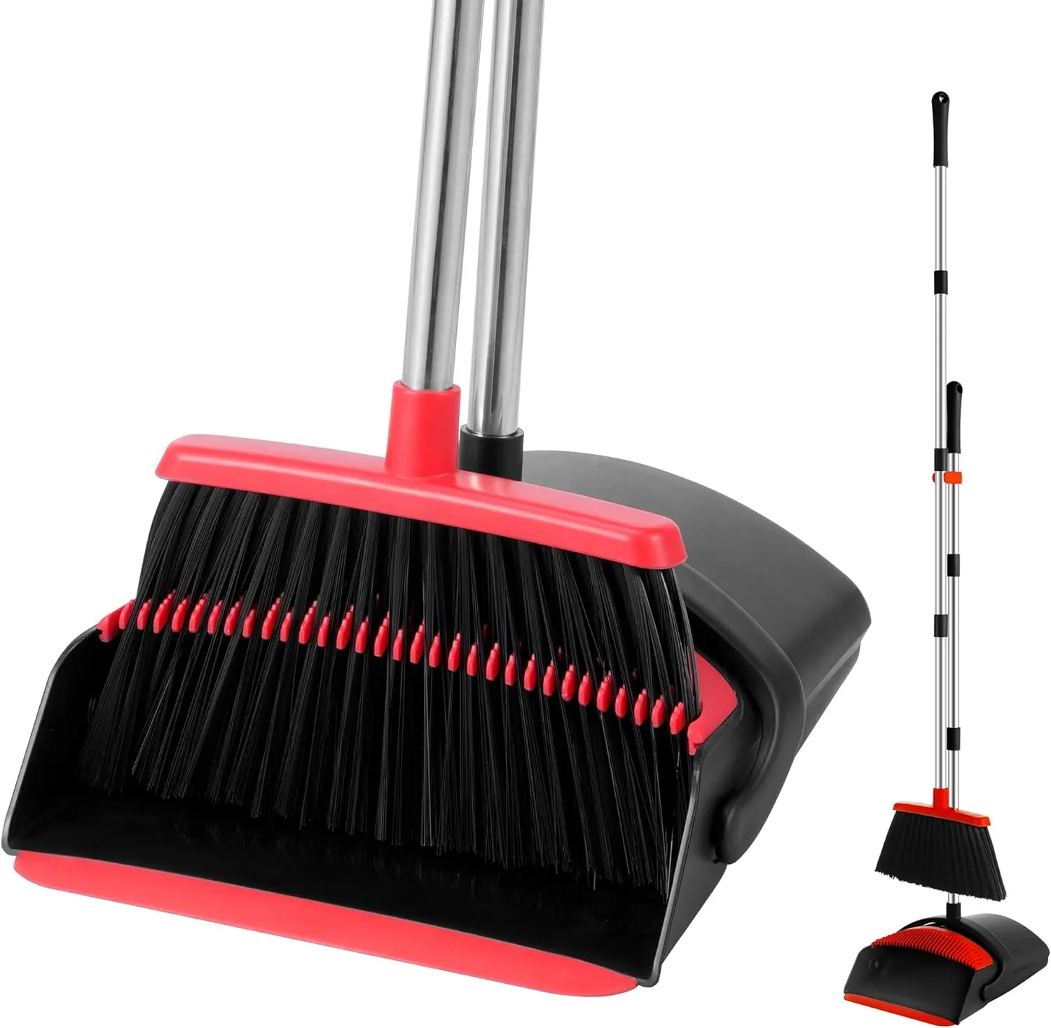 Broom and Dustpan Set House Brooms for Sweeping Indoor Collapsible Broom & Dust Pan Combo for Home Office Kitchen Lobby Floor Pet Hair Indoor&Outdoor Cleaning Supply Brush
