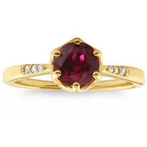 3/4Ct Ruby & Diamond Ring 10k Yellow Gold Lab Grown 3/4Ct Ruby & Diamond Ring 10k Yellow Gold Lab Grown