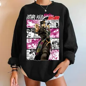 Jotaro Kujo JoJo's Bizarre Adventure Sweatshirt, Manga TShirt Sweater Hoodie, Unisex Graphic Print Tee