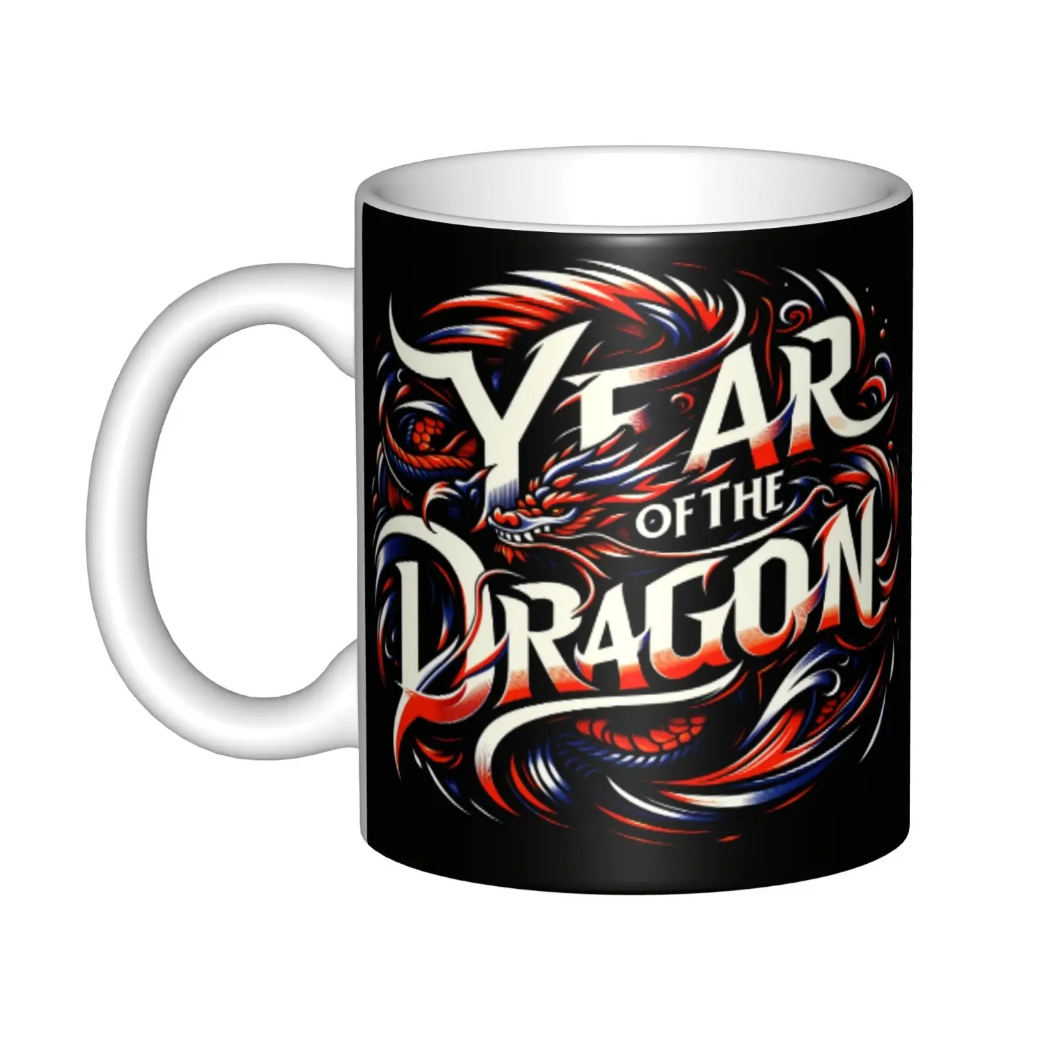 This Chinese zodiac Dragon Year mug features a smooth finish and a durable design. It is an ideal gift for tea lovers and coffee enthusiasts, with a capacity of 11 ounces