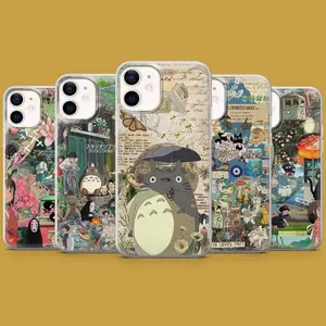 Studio Ghibli Phone Case Totoro Spirited Away Cover for iPhone X, 11, 12, 13, 14, 15 & more – SS Galaxy S21 to S25 Ultra, Plus with Suction