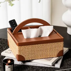 Multifunctional Tissue Box for Living Room High Aesthetic Value Light Luxury Suitable for Home Guesthouses Creative Storage Box with Remote Control Holder