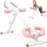 Ab Core Trainer Abdominal Workout Equipment - Adjustable Foldable Home Gym Gear for Stomach Muscles Training, LCD Monitor, Dual Incline Modes, 5 Height Settings, Device Holder, Knee Protection, 400 LBS Capacity