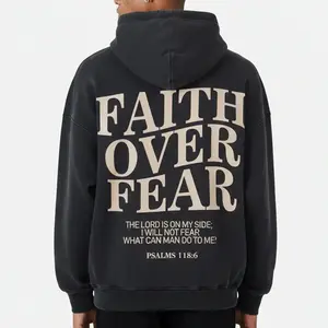 Men's r Graphic Vintage Washed 100% Cotton Oversized Streetwear Hoodie